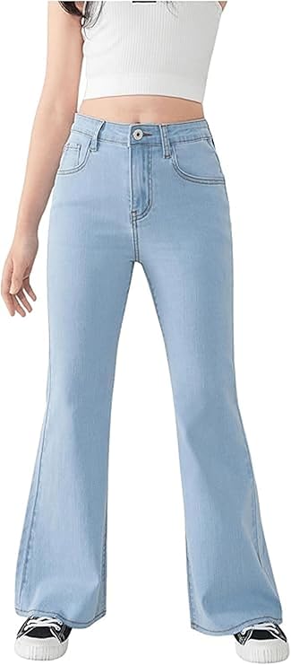 Breathable and Stretchable Denim Bootcut Bell Bottom Jeans for Girls