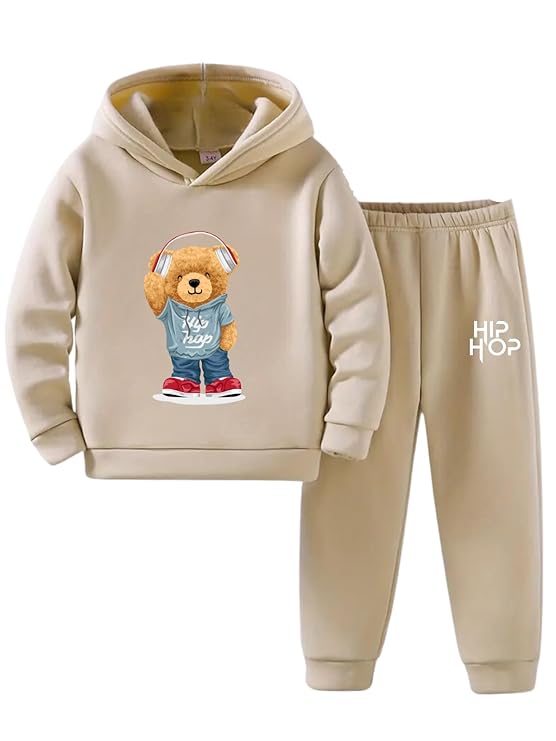 Trendy Printed Hoodie T-Shirt & Jogger Track Pant Clothing Set for Boys | Stylish Co-ord Set |