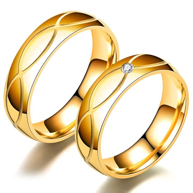 Crystal Infinity Couple Rings For Lovers Propose Wedding Engagement Gift Sets Valentine Jewellery for Men and Women Girlfriends Boyfriends…