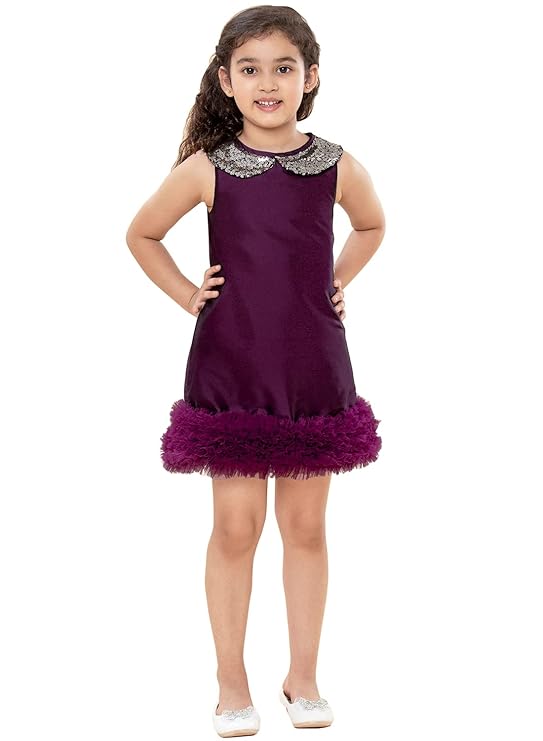 Girl's Cotton A-Line Above The Knee Dress