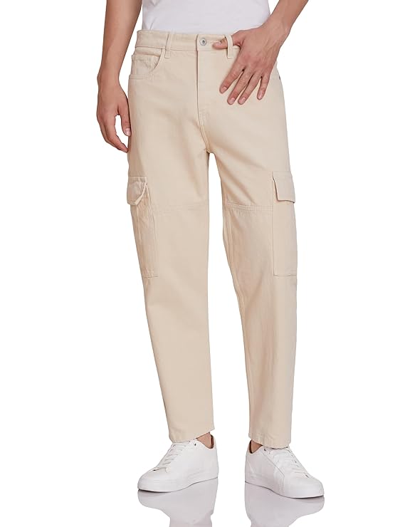 Men's Baggy Fit Cargo Jeans (Loose Fit | 100% Cotton)