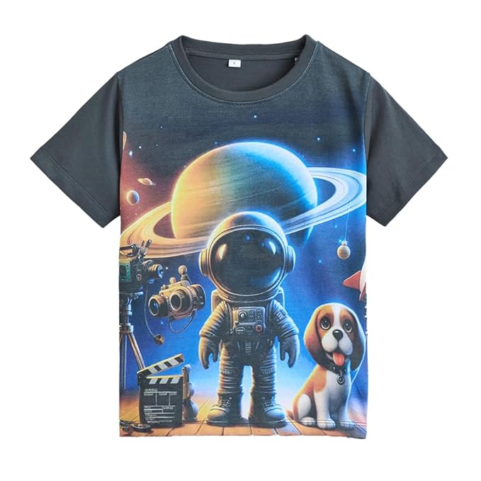Boys Graphic Print Short Sleeves Printed T-Shirt
