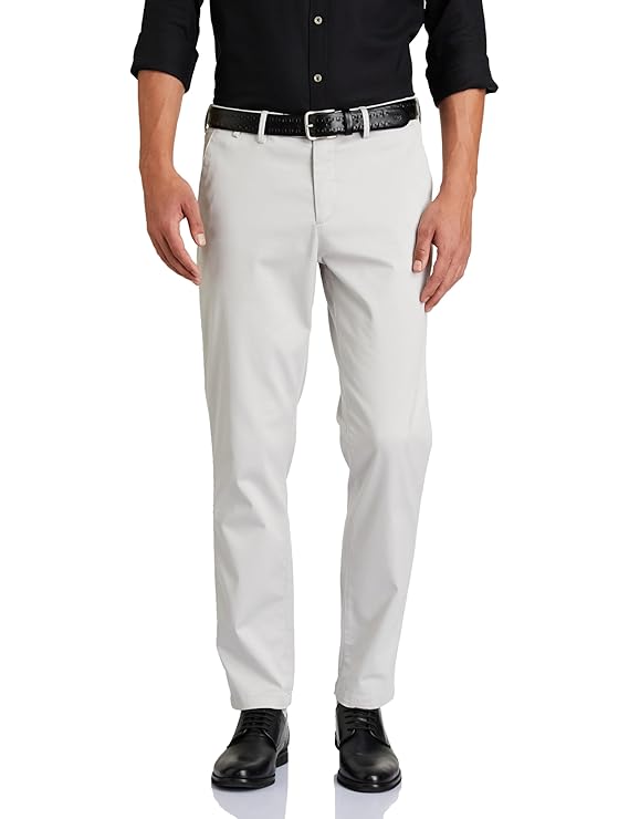 Men's Regular Fit Flexi Waist Casual Pants | Stretchable Chinos | Stylish Office Fashion Trousers