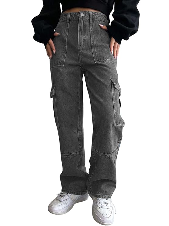 Women's Regular Fit High Rise Pant Baggy High Waist | Bell Bottom Jeans