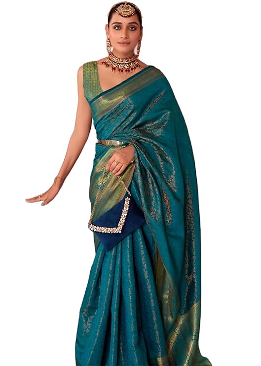 Women's kanjivaram banarasi silk saree for Patola festival Wedding silk with rich pallu Design sarees for women with blouse piece