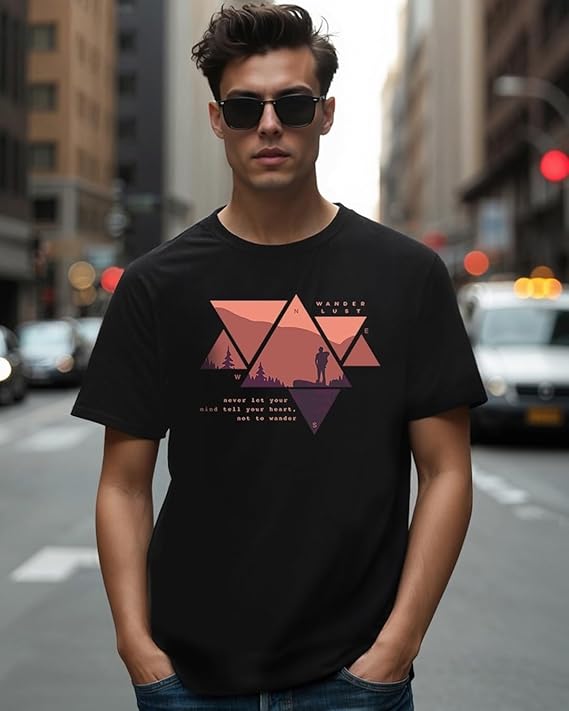 Men's Printed 100% Cotton T-Shirt - Regular Fit