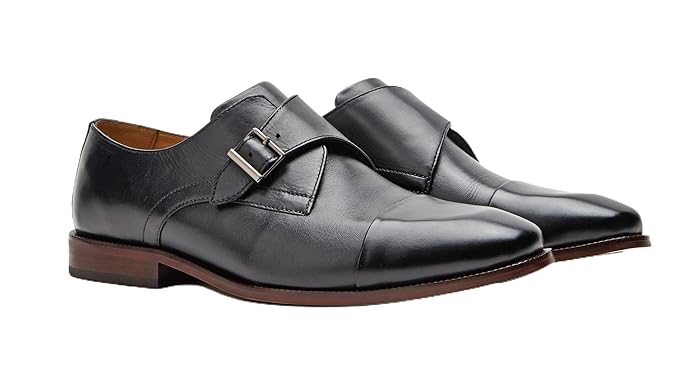 Mens Formal Leather Monk Strap Shoes