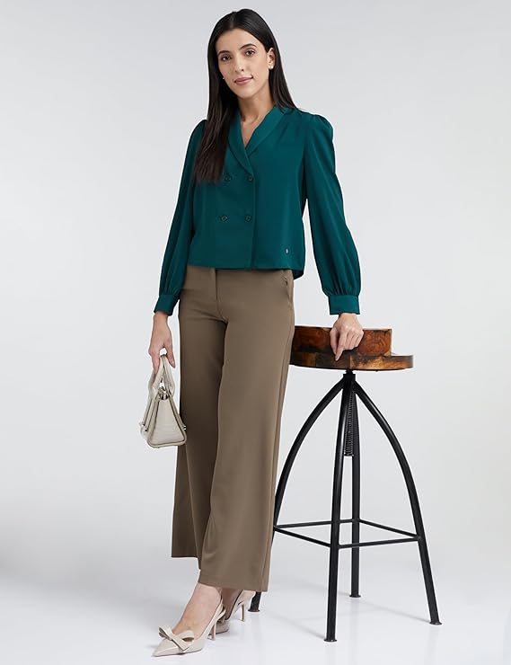 Women's Polyester Solid Regular Fit Blouse