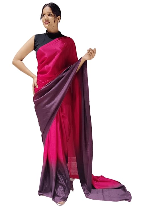 Women's Woven Synthetic Saree With Blouse Piece