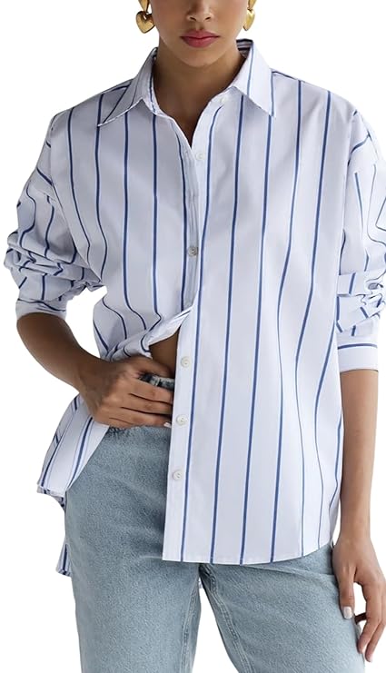 Button Down Shirts for Women Dressy Floral Printed Long Sleeve Blouse Business Casual Work Tops II Womens Shirts II Oversized Shirt