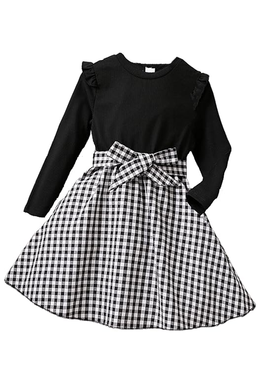 Baby-Girl's Rib A-Line Knee-Length Dress