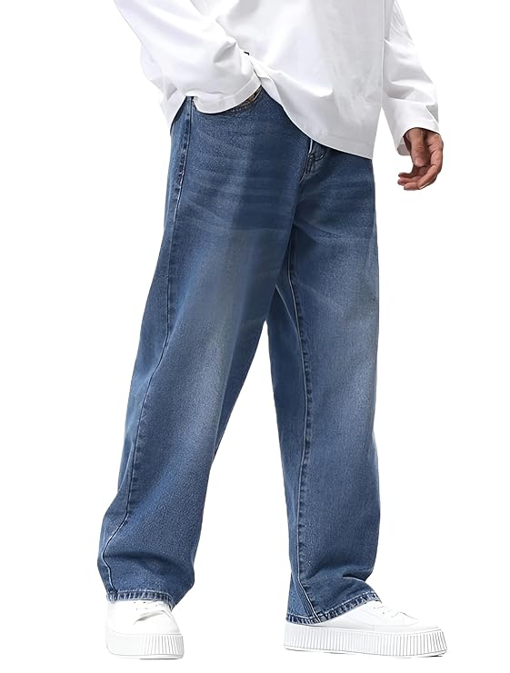 Men Jeans || Baggy Fit Jean's for Man || Loose Fit High Rise Denim || Stretchable Casual Wear Jean,s || Dance Rap Rapping Style Pant for Men ||