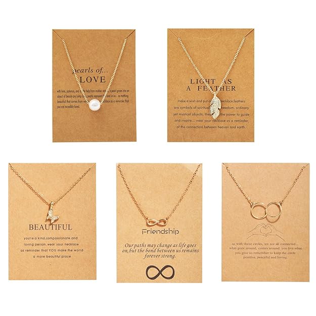 5 Pcs Combo Latest Stylish Infinity Butterfly Pearl Necklace Jewellery Set for Women Pendant Necklace Gifts for Girls (15911np)