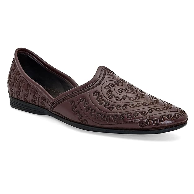 Men Faux Leather Atlantis Cherry Mojaris