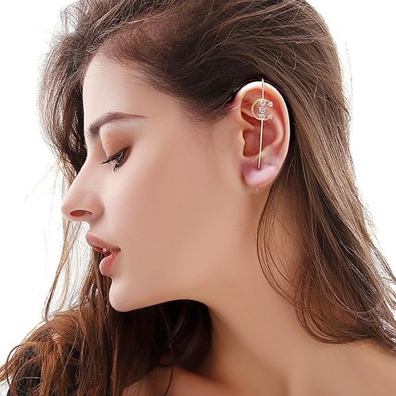 1Pcs Ear Crawler Earrings for Women Ear Cuff Earrings Helix Hook Earrings Ear Wrap Earrings Pearl
