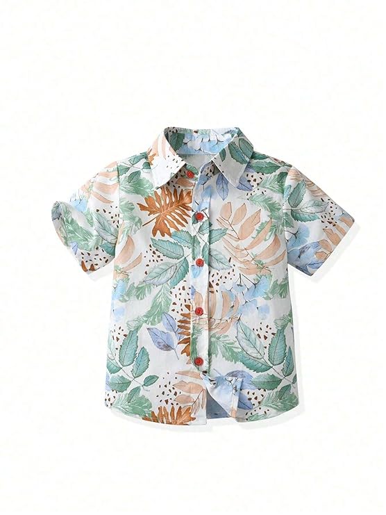 Boy's Floral Relaxed Fit Shirt