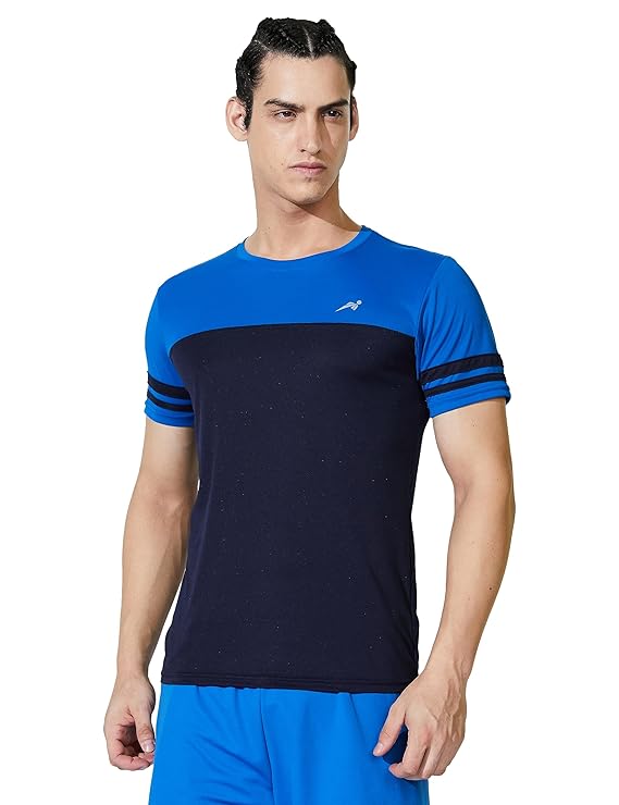 Symbol Men's Color Block Active Regular Fit Sports T-Shirt | Round Neck | Half Sleeve