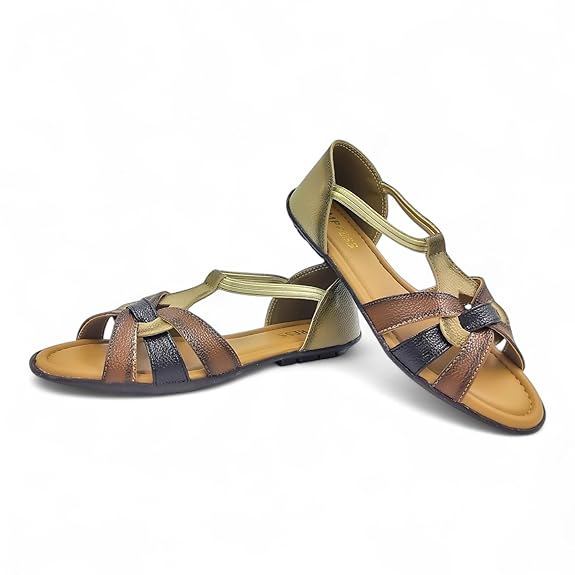 Woman's Flat Comfortable Sandal | Doctor Insole Soft & Comfortable | Best For All Seasons | True Anti-Skid TPR Sole | Fashionable & Trendy (W-14)