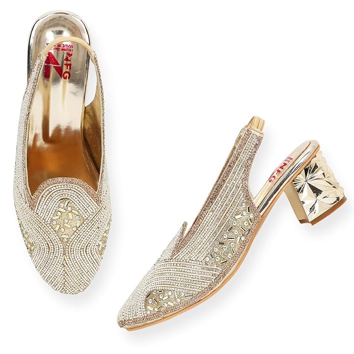 Women's Slingback Embellished Fashion Sandal For Party, Weddings & Festive Seasons