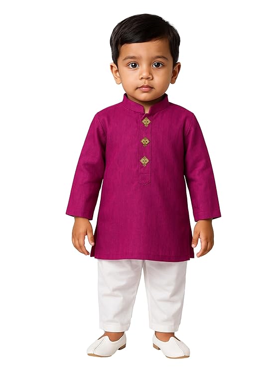Boys Pure Cotton Kurta Pyjama Set - Ethnic Elegance for Festivals | Comfortable Traditional Pure south handloom cotton kurta pyjama for Kids