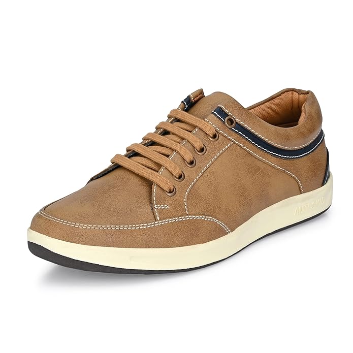 Men's Causal Sneakers | Sneakers for Men | Lace-Up Design | Rounded Front | Branded Casual Shoes with Soft Cushioned Insole | Fashion Sneakers| Anti Skid Sole (3322)
