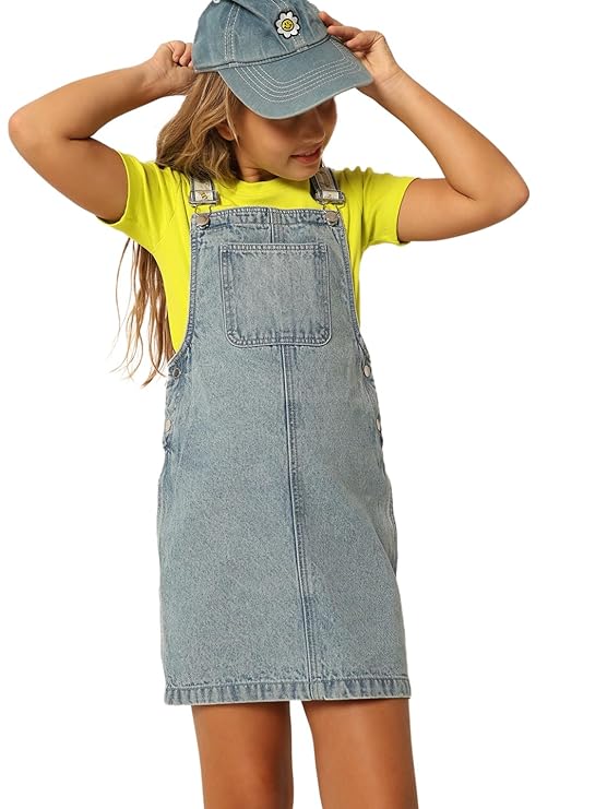 Girl's Above The Knee Dungaree Dress