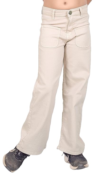 Stretchable Denim Fabric High Rise Stylish Front Pocket Jeans for Girls