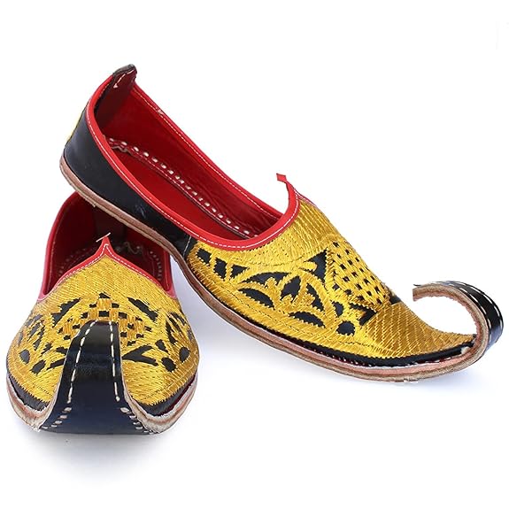 Men's Punjabi Jutti Handmade Leather Aladdin Khussa Jutti Mojari for Men Ethnic Shoes