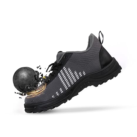 HEALTH SAFE Safety Shoes - 8 UK | Puncture-Resistant | Steel Toe Cap | Industrial Shoes