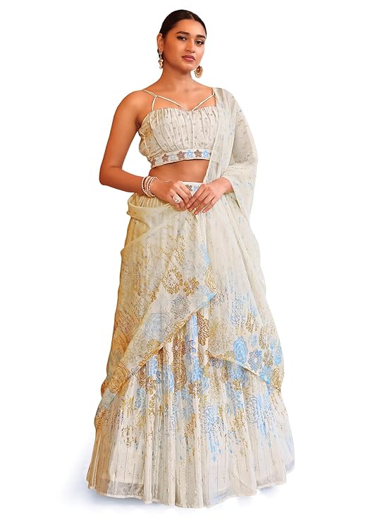Women's Printed Semi-Stitched Lehenga choli (Inaya)
