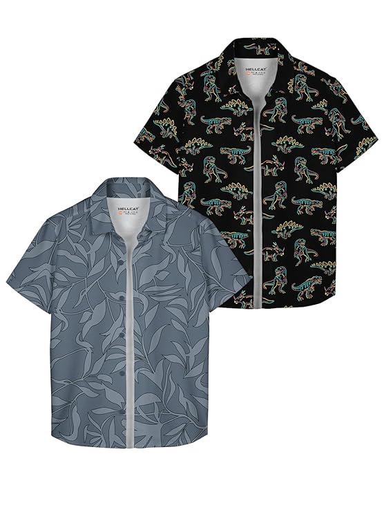 White, Red Trendy Regular Fit Printed Causal Shirt for Boys - Pack of 2