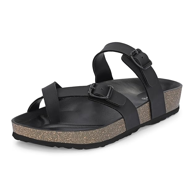 Men's Cushion Sliders/Slippers | PU Padding on the Footbed | Bounce Back Technology |