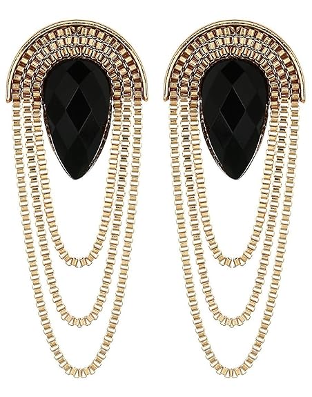 Black Gold Stylish Fancy Earrings For Women & Girls