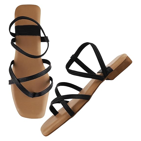 Women's Breeza Flat, Fashion Sandals with Strap, Suitable for Fusion Outfit