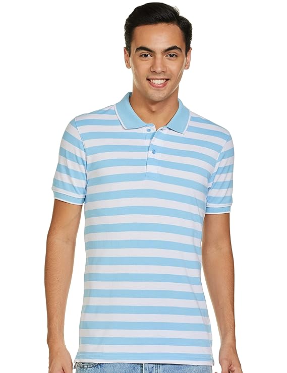 Symbol Men's Cotton Rich Striped Polo Tshirts | Collar Tshirts | Half Sleeves