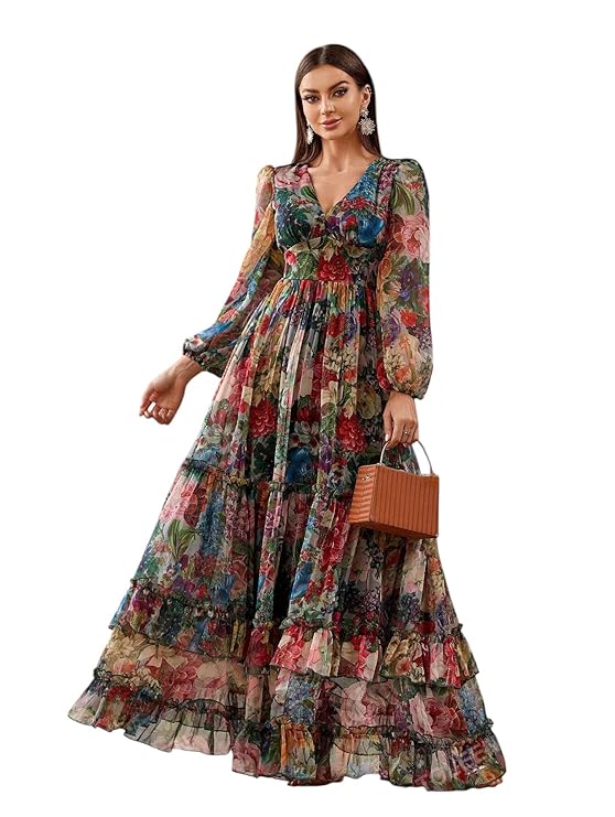 Women's Georgette A-Line Maxi Dress