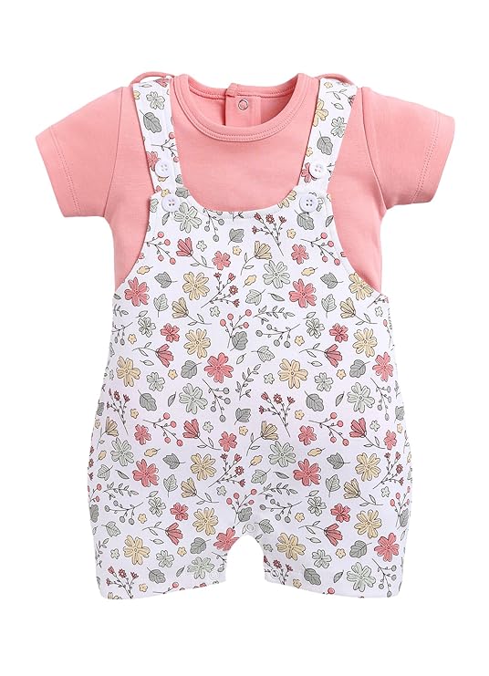 Cotton Dungarees for New Born Baby Boys & Girls|Daily Suits for Baby Boys & Girls| 3-6M| 6-12M|12-18M|18-24M|Onesies| Infant Clothes | Pack of 1