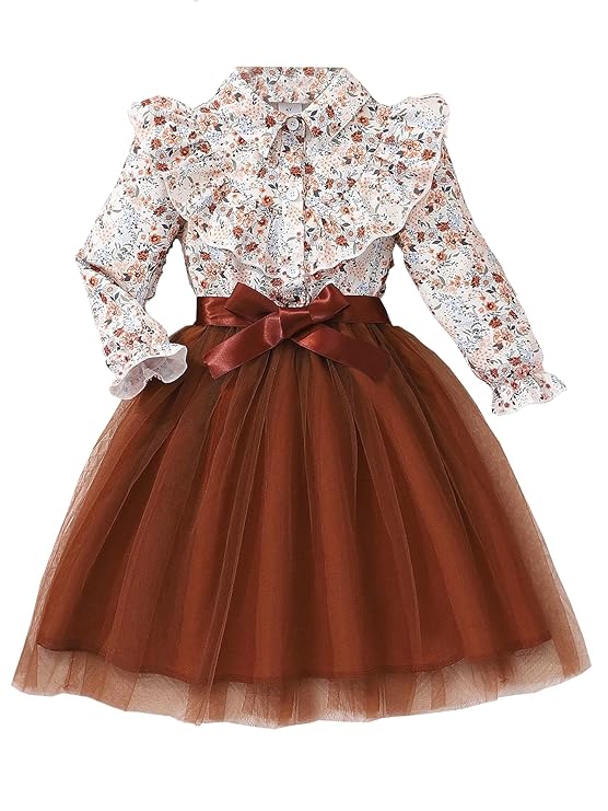 Girl's Polyester A-Line Knee-Length Dress