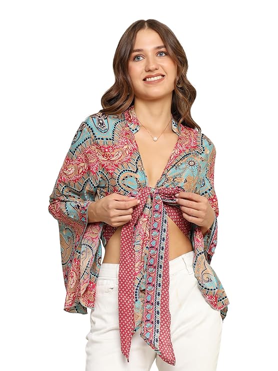 top for Women Stylish Western | wrap Tops for Woman | Perfect on Jeans Tops for Woman | Summer top | Beach Outfits Dress for Women Stylish