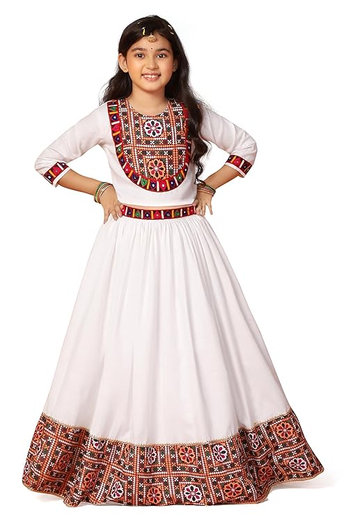 Girl’S Cotton Blend Readymade Lehenga Choli