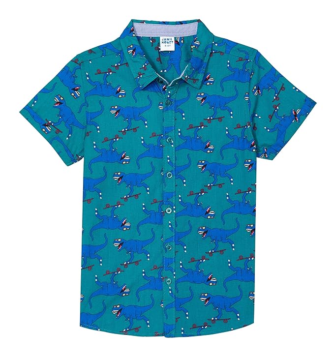 Jam & Honey Animal Regular Fit Boys 100% Cotton Printed Half Sleeves Shirt |