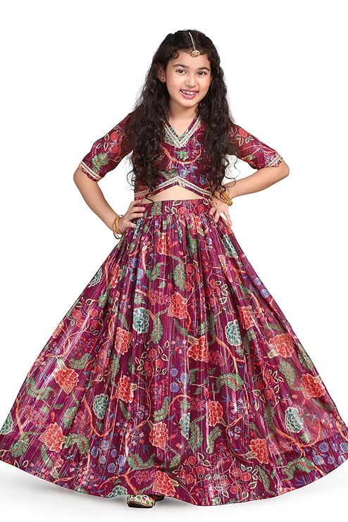Girl's Georgette Readymade Lehenga Choli Set