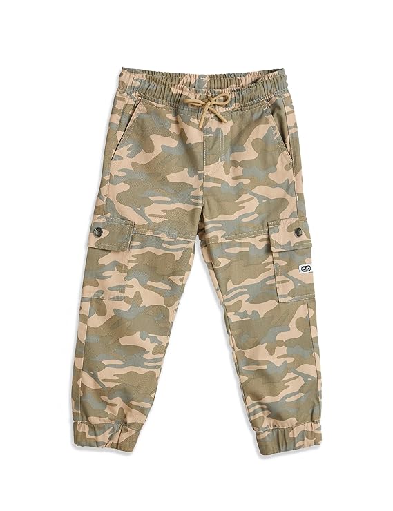 Symbol Boy's Cotton Cargo Jogger | Elasticated Waistband and Cuff | Stretchable | Age 2-14 Years